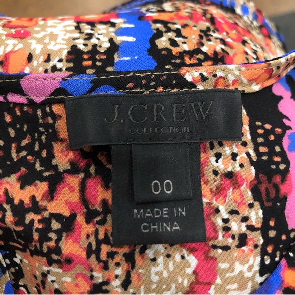 J crew multi color long sleeve crew neck blouse. Size 00. - Picture 8 of 8
